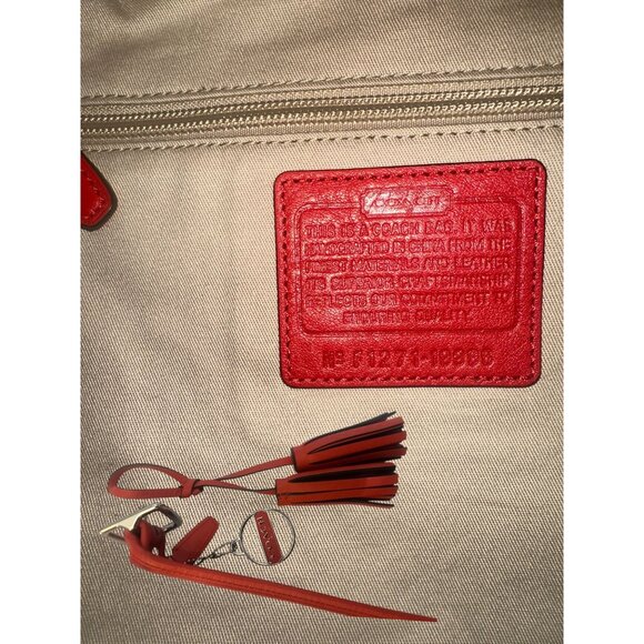 Coach Legacy Ocelot Duffle Sac 19996 Orange Leather Print Canvas Convertible Bag - Picture 7 of 7